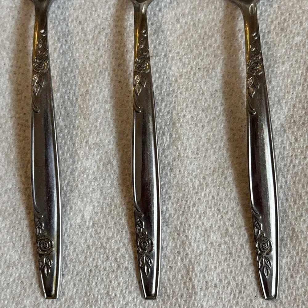 Imperial International Flatware IIC Stainless Korea Rosemere 3 Tablespoons Rose